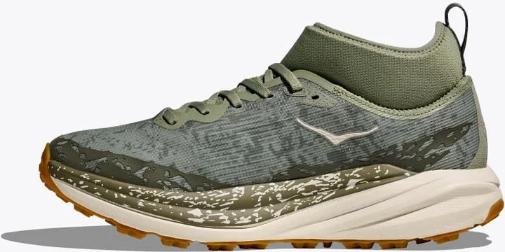 HOKA Men's Speedgoat 6 Mid GTX Shoes in Sea Moss/Oat Milk - Image 8