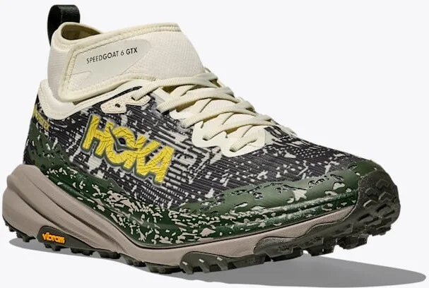 HOKA Men's Speedgoat 6 Mid GTX Shoes in Truffle Salt/Cement - Image 6