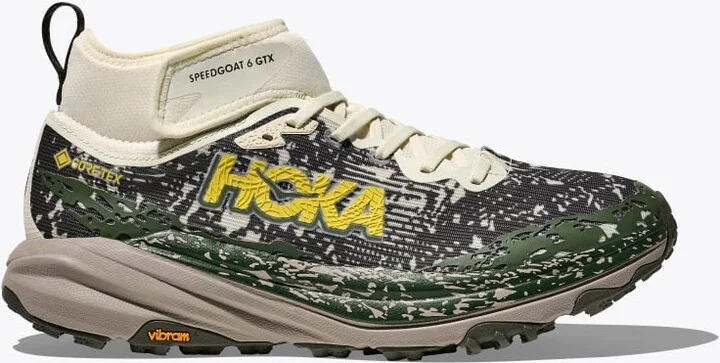 HOKA Men's Speedgoat 6 Mid GTX Shoes in Truffle Salt/Cement