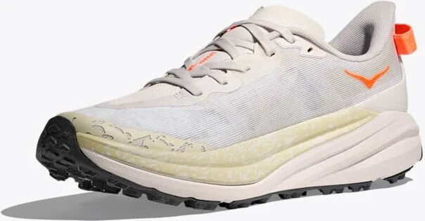 HOKA Men's Speedgoat 6 Shoes in White/Neon Tangerine - Image 3