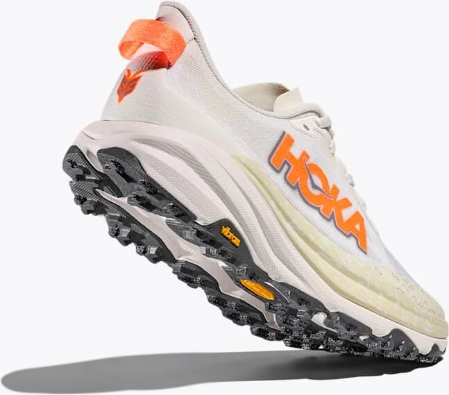 HOKA Men's Speedgoat 6 Shoes in White/Neon Tangerine - Image 4