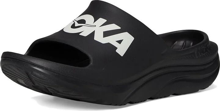 Hoka Ora Athletic Slide Shoes Black/White : Men's 7 - Women's 9 Medium, Synthetic - Image 5