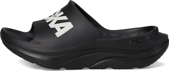 Hoka Ora Athletic Slide Shoes Black/White : Men's 7 - Women's 9 Medium, Synthetic - Image 6