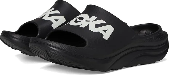Hoka Ora Athletic Slide Shoes Black/White : Men's 7 - Women's 9 Medium, Synthetic