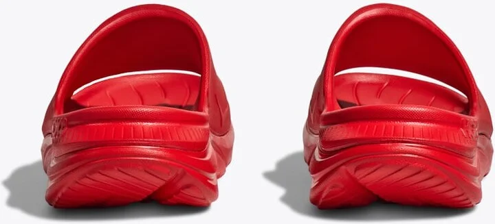 HOKA Ora Athletic Slide Shoes in Vermillion/White - Image 5