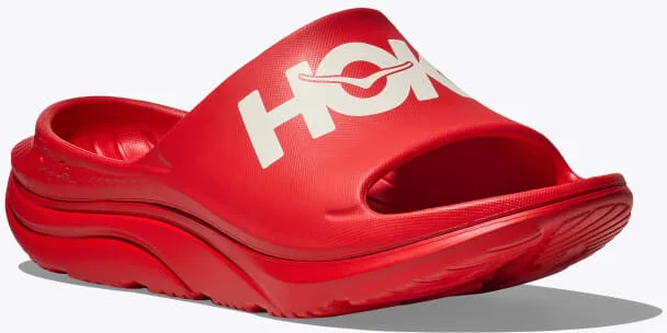 HOKA Ora Athletic Slide Shoes in Vermillion/White - Image 6