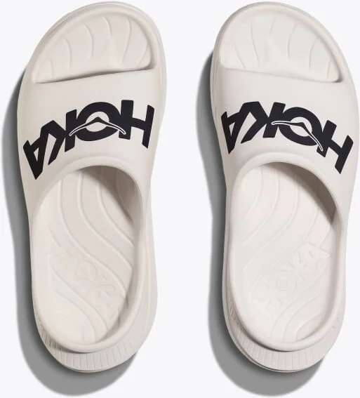 HOKA Ora Athletic Slide Shoes in White/Black - Image 2