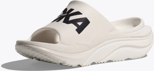 HOKA Ora Athletic Slide Shoes in White/Black - Image 3