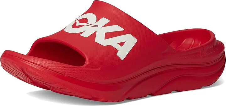 Hoka Ora Athletic Slide Shoes Vermillion/White : Men's 6 - Women's 8 Medium, Synthetic - Image 5
