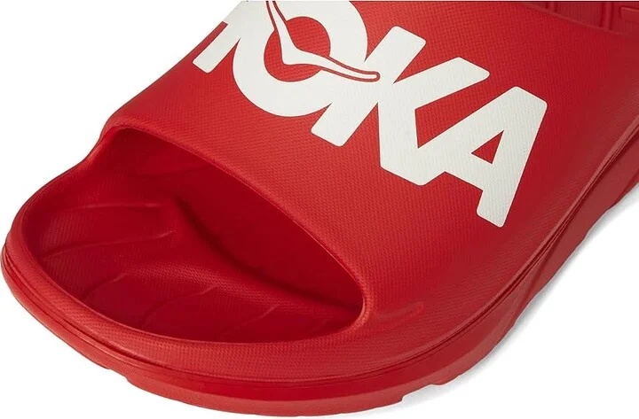 Hoka Ora Athletic Slide Shoes Vermillion/White : Men's 6 - Women's 8 Medium, Synthetic - Image 7