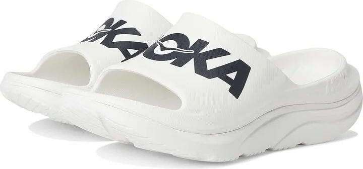 Hoka Ora Athletic Slide Shoes White/Black : Men's 4 - Women's 6 Medium, Synthetic