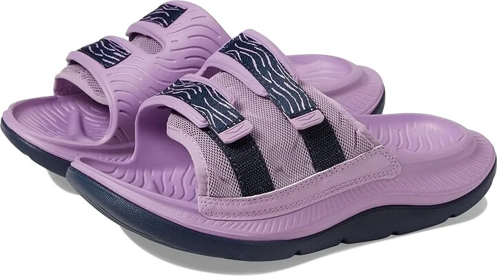 Hoka Ora Luxe Sandals Violet Bloom/Outer Space : Men's 13 - Women's 15 Medium, Textile/Synthetic
