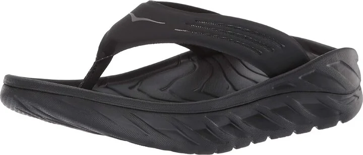 Hoka Ora Recovery Flip Men's Running Shoes Black/Dark Gull Gray : 7 D - Medium, Synthetic - Image 2