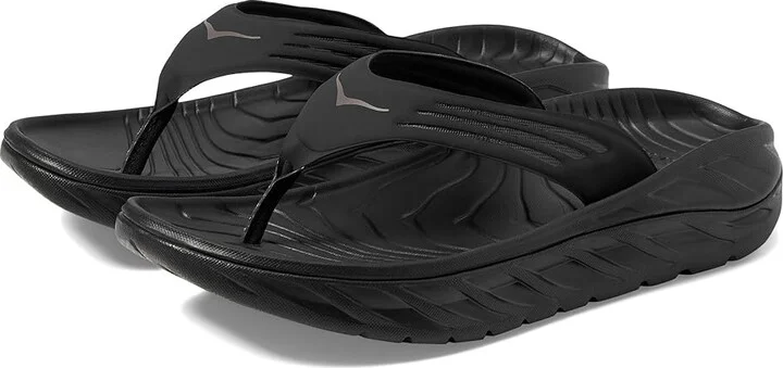 Hoka Ora Recovery Flip Men's Running Shoes Black/Dark Gull Gray : 7 D - Medium, Synthetic
