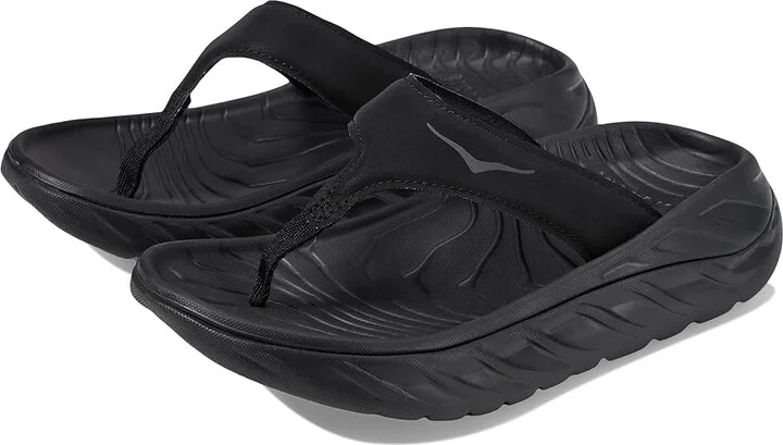 Hoka Ora Recovery Flip Women's Running Shoes Black/Dark Gull Gray 1 : 5 B - Medium, Synthetic