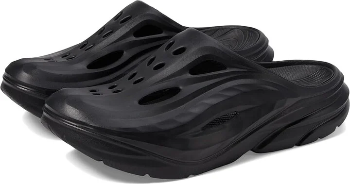Hoka Ora Recovery Mule Shoes Black/Black : Men's 10 - Women's 12 Medium, Synthetic