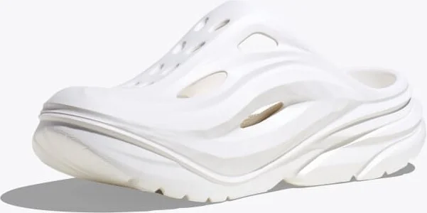 HOKA Ora Recovery Mule Shoes in White/White - Image 3