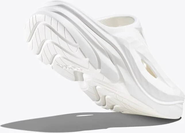 HOKA Ora Recovery Mule Shoes in White/White - Image 4