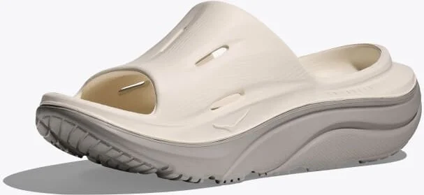 HOKA ORA Recovery Slide 3 Shoes in Alabaster/Stardust - Image 3