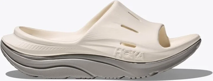 HOKA ORA Recovery Slide 3 Shoes in Alabaster/Stardust