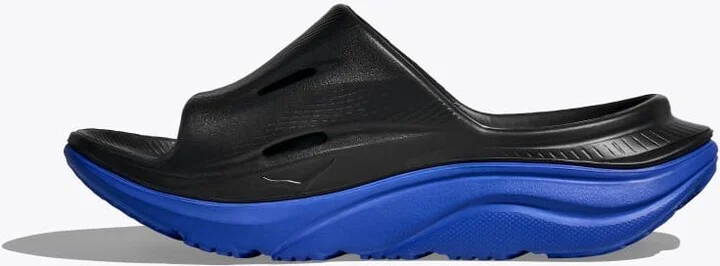 HOKA ORA Recovery Slide 3 Shoes in Black/Ultramarine - Image 8