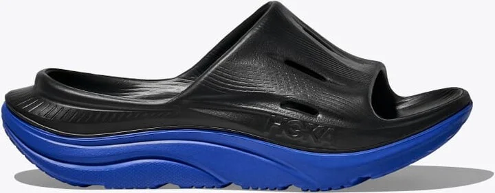 HOKA ORA Recovery Slide 3 Shoes in Black/Ultramarine