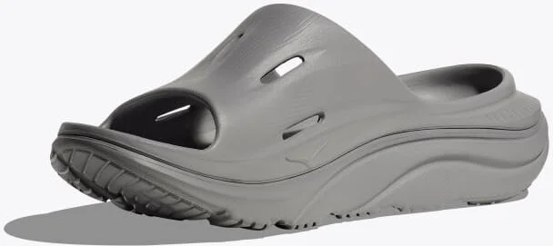 HOKA ORA Recovery Slide 3 Shoes in Grey/Grey - Image 3