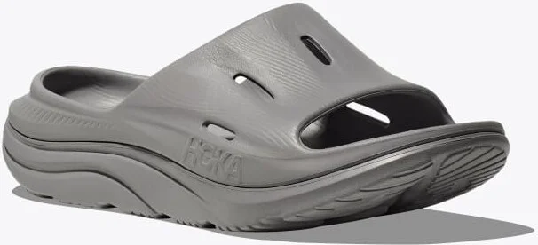 HOKA ORA Recovery Slide 3 Shoes in Grey/Grey - Image 6