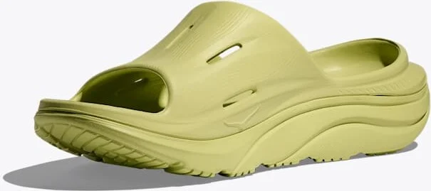 HOKA ORA Recovery Slide 3 Shoes in Honeydew/Honeydew - Image 3