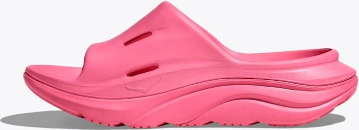 HOKA ORA Recovery Slide 3 Shoes in Neon Rose/Neon Rose - Image 8