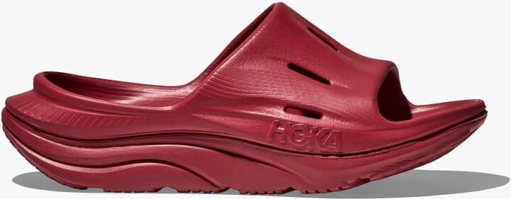 HOKA ORA Recovery Slide 3 Shoes in Pepper/Pepper