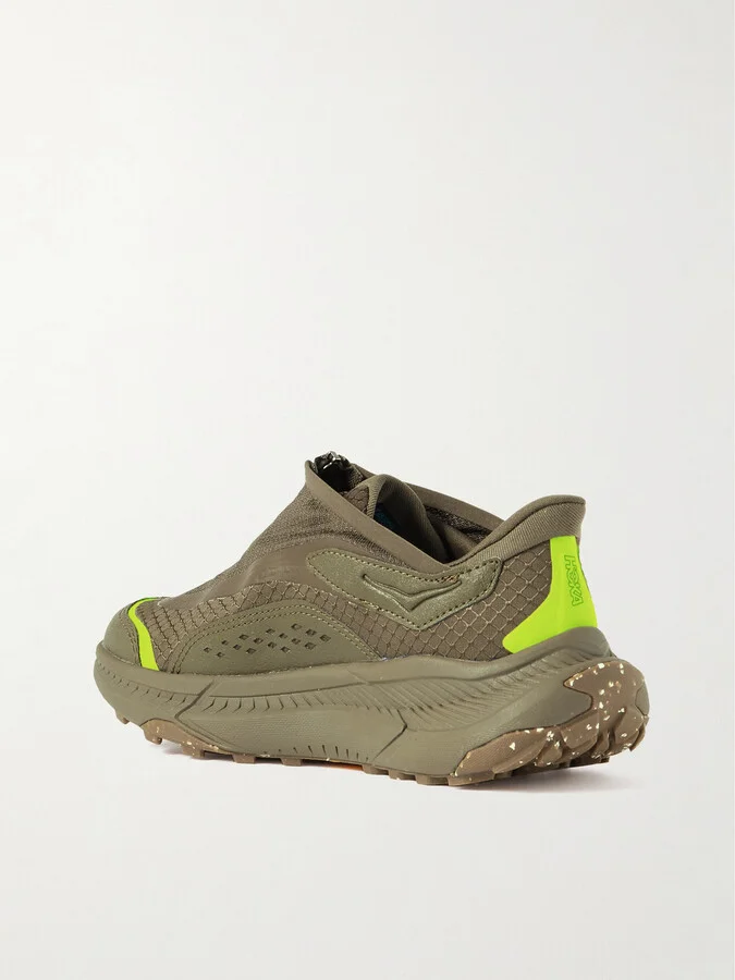 Hoka - Project Transport Rubber-trimmed Ripstop And Mesh Sneakers - Green - Image 3