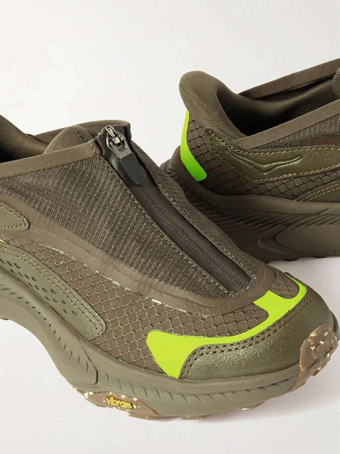 Hoka - Project Transport Rubber-trimmed Ripstop And Mesh Sneakers - Green - Image 4