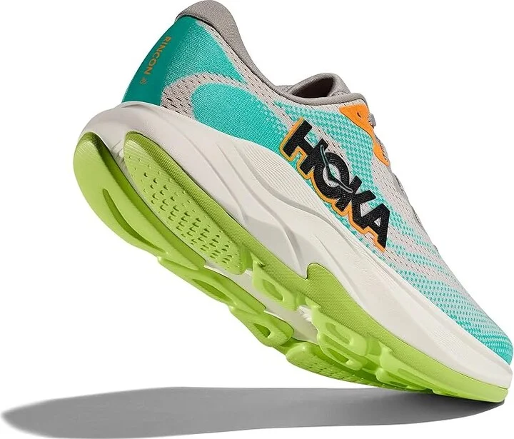 Hoka Rincon 4 Men's Running Shoes Cosmic Grey/Electric Aqua : 12 D - Medium, Canvas - Image 5