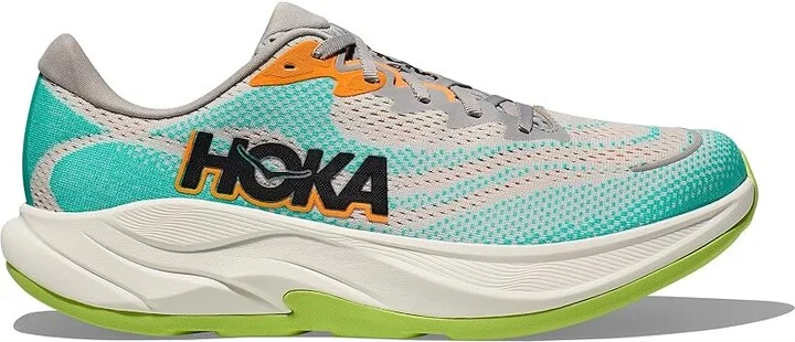 Hoka Rincon 4 Men's Running Shoes Cosmic Grey/Electric Aqua : 12 D - Medium, Canvas - Image 7