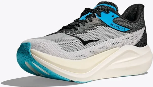 HOKA Rocket X 3 Shoes in White/Black - Image 3