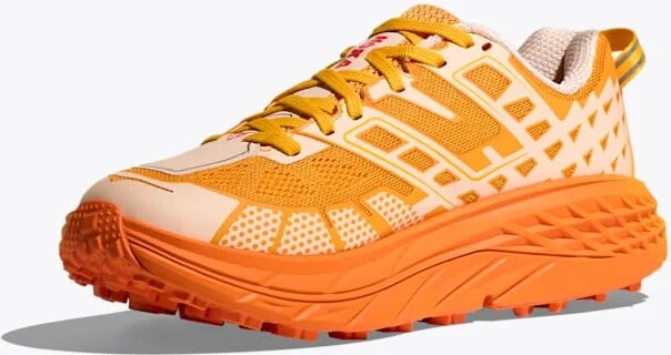 HOKA Speedgoat 2 Shoes in Dawn Light/Sun Coral - Image 3