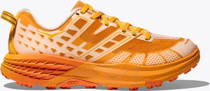 HOKA Speedgoat 2 Shoes in Dawn Light/Sun Coral