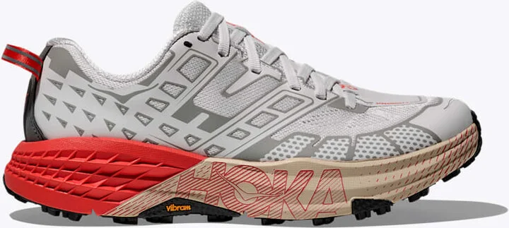 HOKA Speedgoat 2 Shoes in White/Tomato
