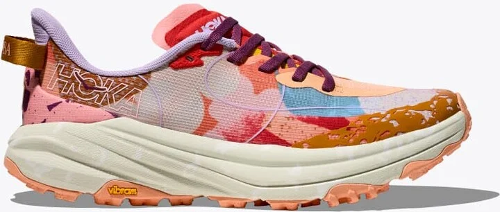 HOKA Speedgoat 6 Studio Proba Shoes in Cadmium Orange/Whisper Green