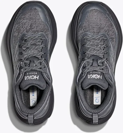 HOKA Stealth/Tech Bondi 8 Caged Shoes in Charcoal Grey/Grey Skies - Image 2