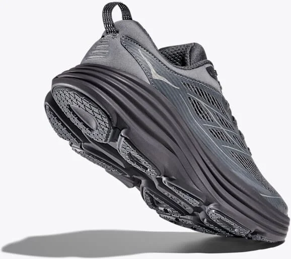 HOKA Stealth/Tech Bondi 8 Caged Shoes in Charcoal Grey/Grey Skies - Image 4