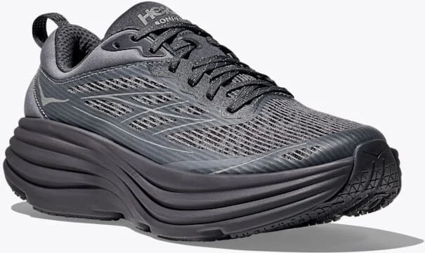 HOKA Stealth/Tech Bondi 8 Caged Shoes in Charcoal Grey/Grey Skies - Image 6
