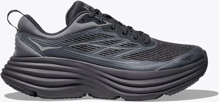 HOKA Stealth/Tech Bondi 8 Caged Shoes in Charcoal Grey/Grey Skies