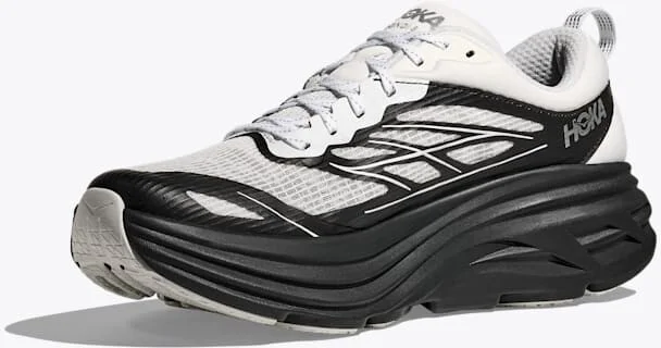 HOKA Stealth/Tech Bondi 8 Caged Shoes in Frost/Black - Image 3