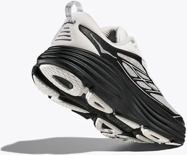 HOKA Stealth/Tech Bondi 8 Caged Shoes in Frost/Black - Image 4