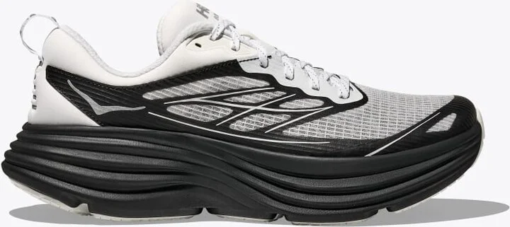 HOKA Stealth/Tech Bondi 8 Caged Shoes in Frost/Black