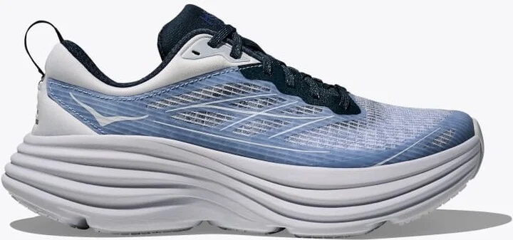 HOKA Stealth/Tech Bondi 8 Caged Shoes in Sea Ice/Grape Agate