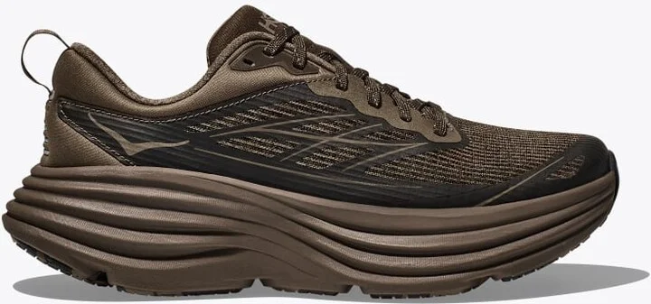 HOKA Stealth/Tech Bondi 8 Caged Shoes in Umber/Deep Umber