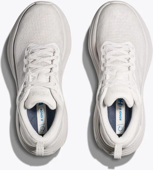HOKA Stealth/Tech Bondi 8 Caged Shoes in White/Cosmic Grey - Image 2